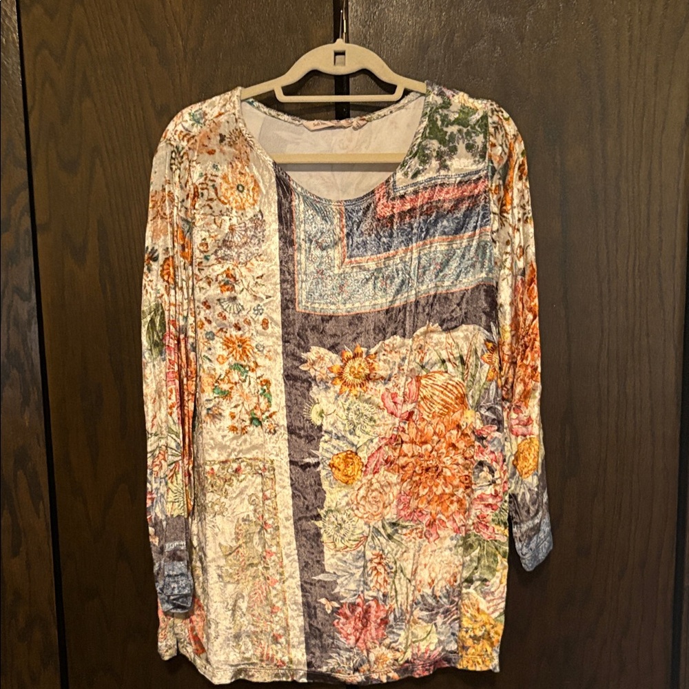 Soft Surroundings Multicolor Patchwork Blouse